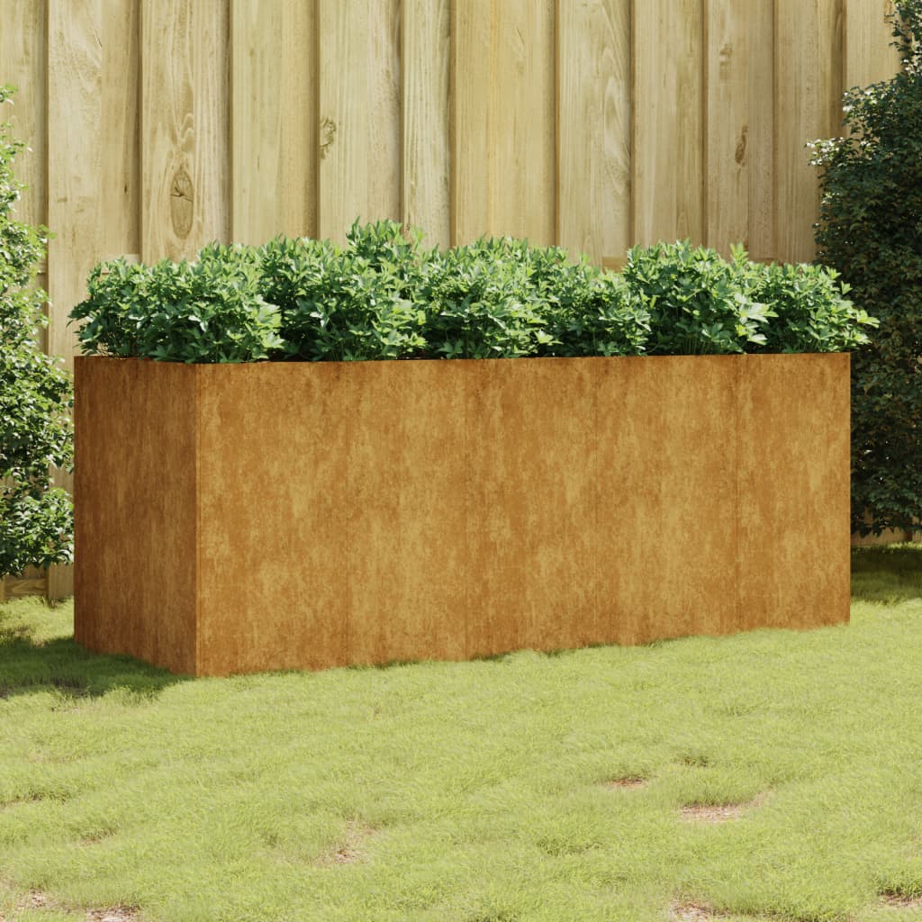 Jardinière - Lit surélevé de jardin - Pot de fleurs 200x80x80 cm acier corten Couleur évolue n950l - 2