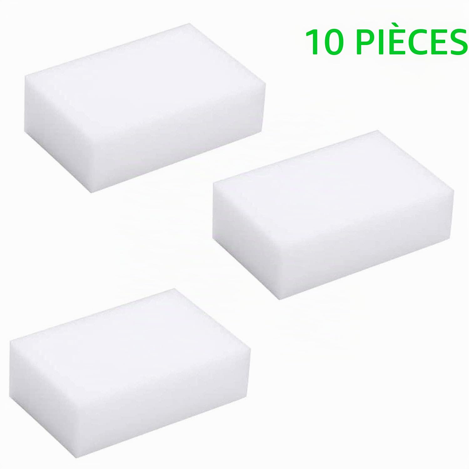 10 éponges magiques en mélamine, 10 x 6 x 2 cm, blanches, nettoyage ...