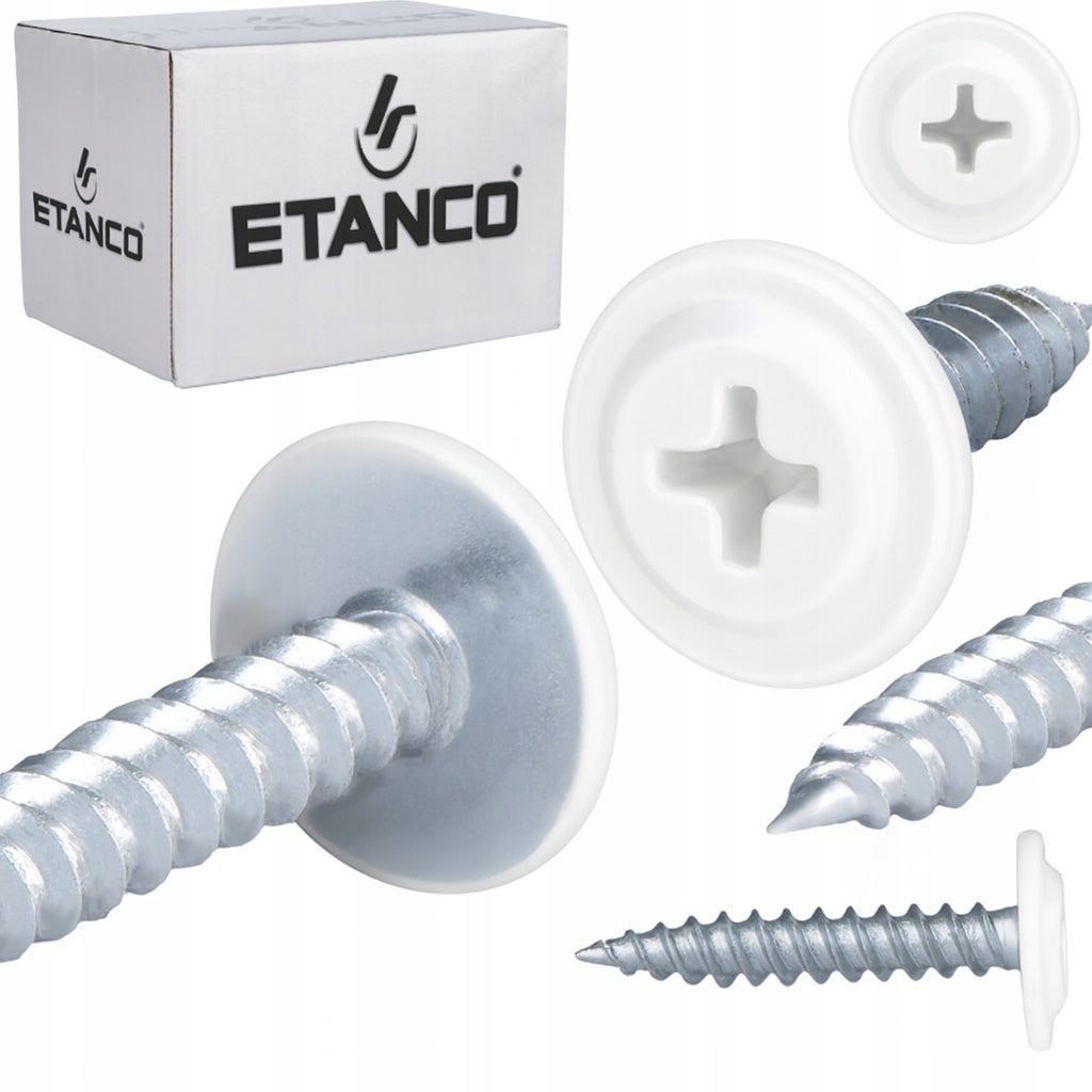 Wkręty podkładkowe Etanco do drewna 4,2x75mm, RAL 9010 GM-S 250szt.