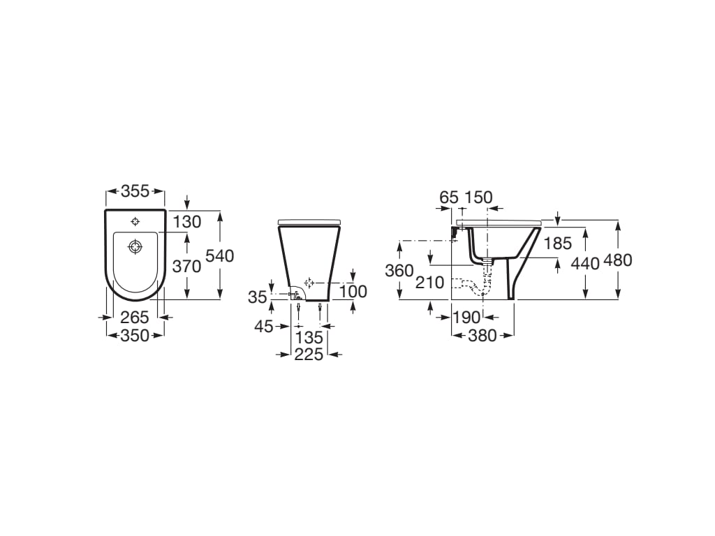 ROCA A3570N9000 THE GAP ROUND CONFORT Bidé Sin Tapa - 2