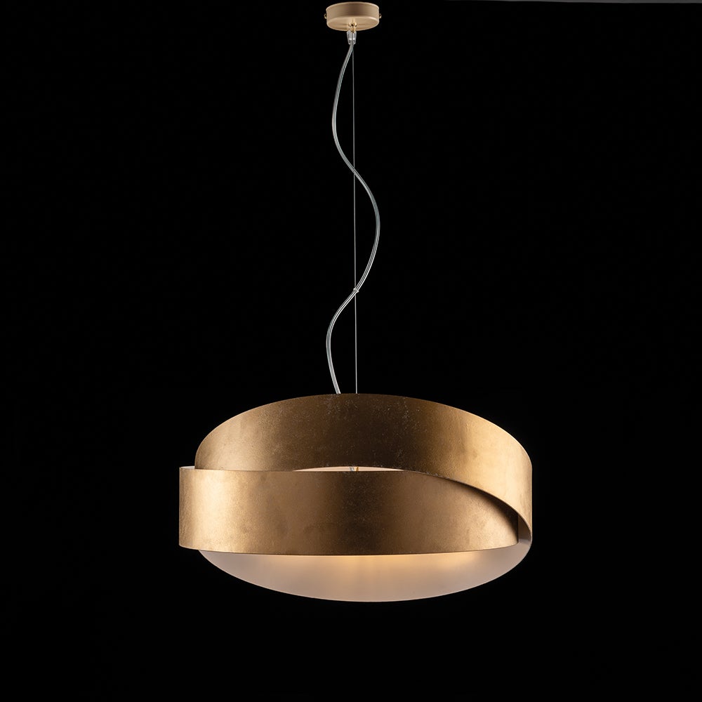 Lampadario Sospensione Moderna A 2 Luci Helix Bianco - Design A Ricciolo In Ferro Laccato Per Soggiorno O Cucina