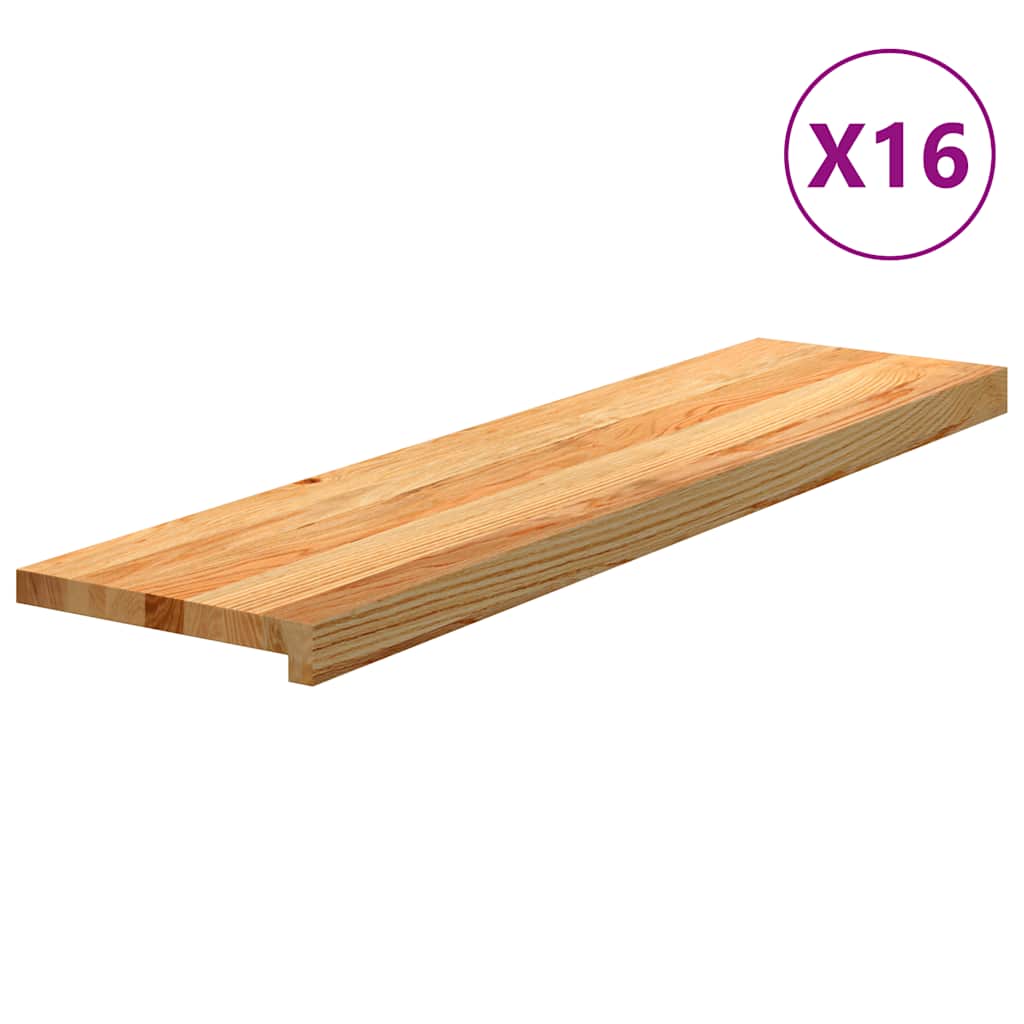 Stopnie schodowe, 16 szt. brązowe 100x25x2cm lite drewno dębowe vidaXL