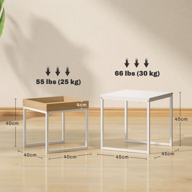 Table basse moderne, lot de 2, table d'appoint, pour petits espaces ...