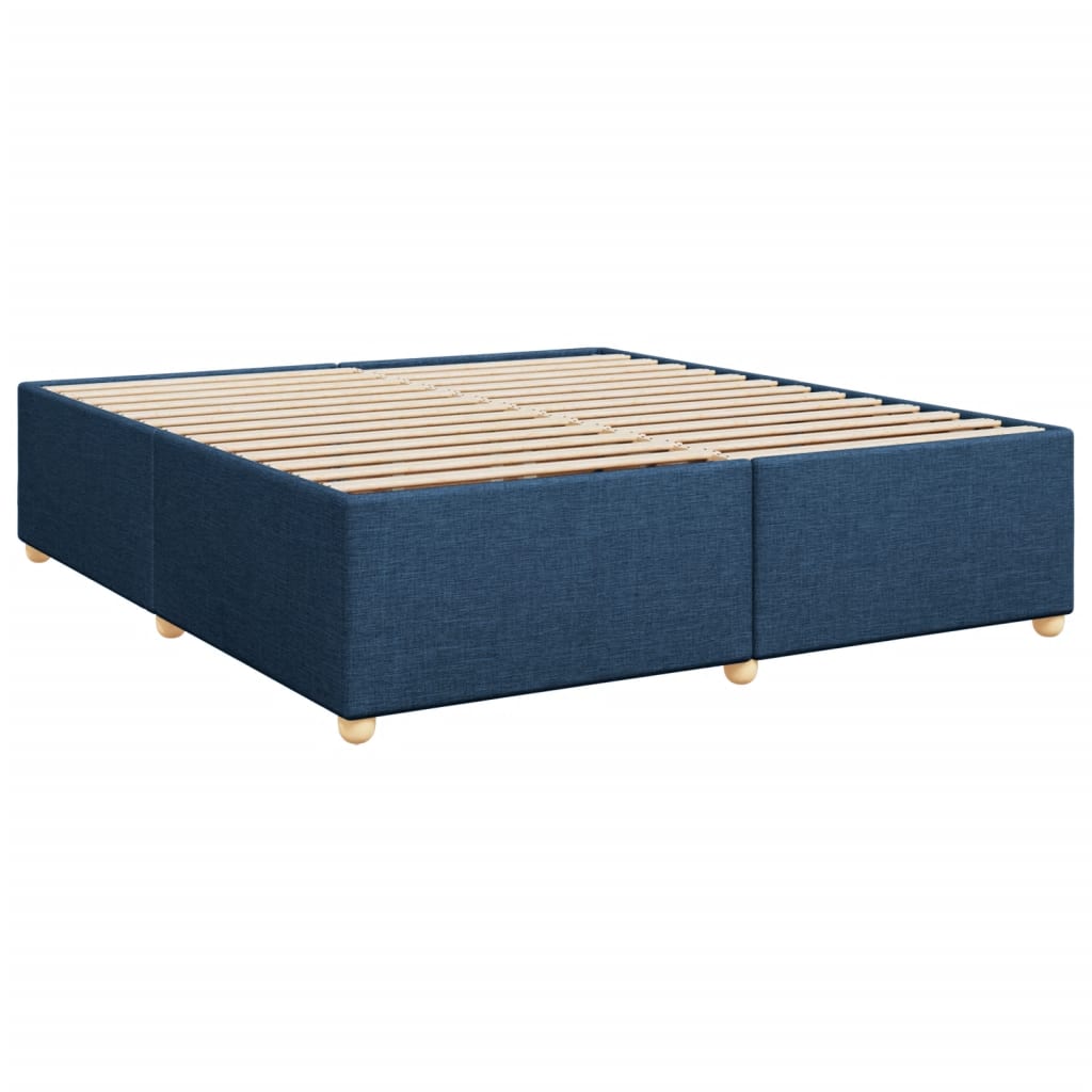 Maison Exclusive - Sommier à lattes de lit avec matelas Bleu 200x200 cm Tissu - 8