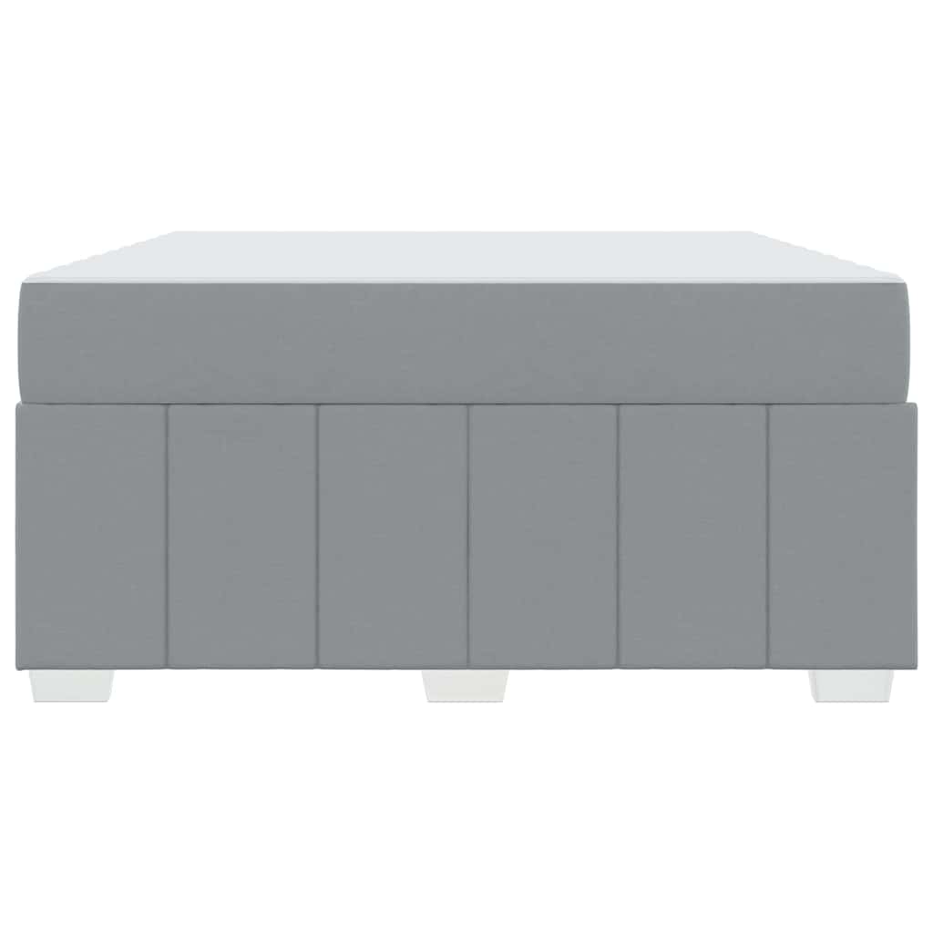 Cadre de lit avec matelas en tissu gris clair pour la chambre, 160 × 200 cm - 7