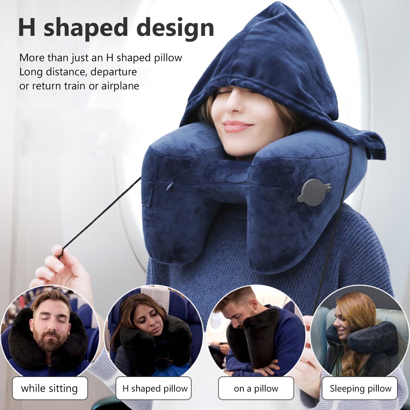 Regalo Per Viaggiatori GLOBE CRAFT Cuscino Da Viaggio Memory Foam Con Mascherina E Tappi Set Viaggio Maschera Tappi