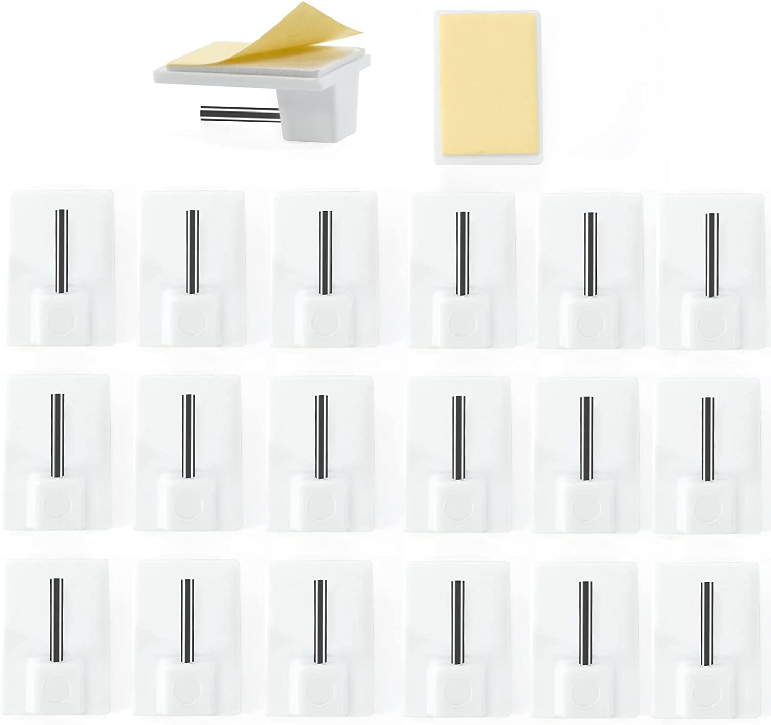 Ahlsen Fixation Cadre Sans Percer, 10pcs Clou Adhésif Mural Attache Tableau Sans Poinçon Trou Transparent Crochet Collante De Suspension Accroche Cadre Photo Pour Art Mural Miroir Salon Salle Bain Cui