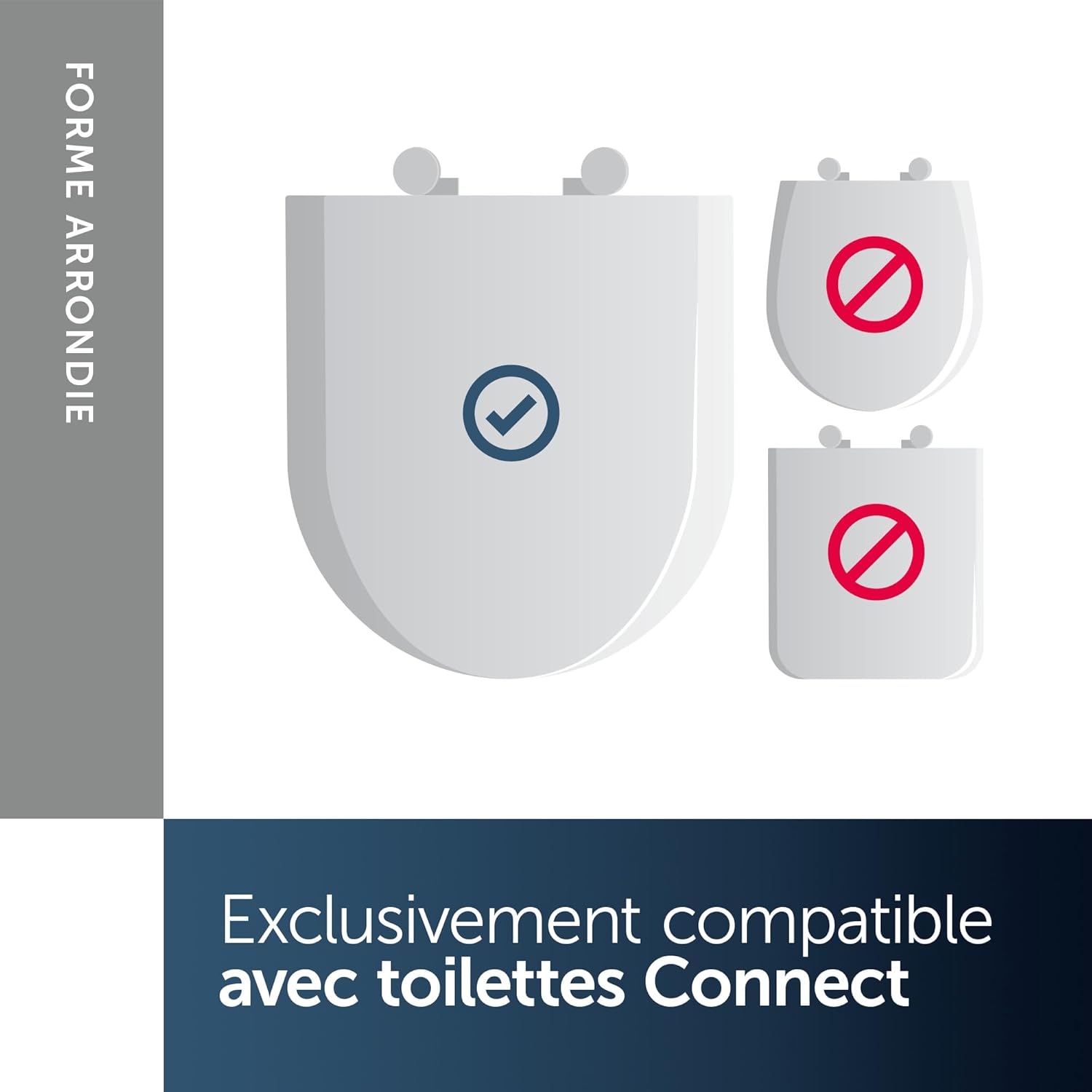 Abattant WC Ideal Standard Connect forme arrondie en duroplast blanc ...