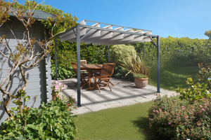 Pergola bioclimatique BAHIA 3x3m Toile Beige - lames orientables