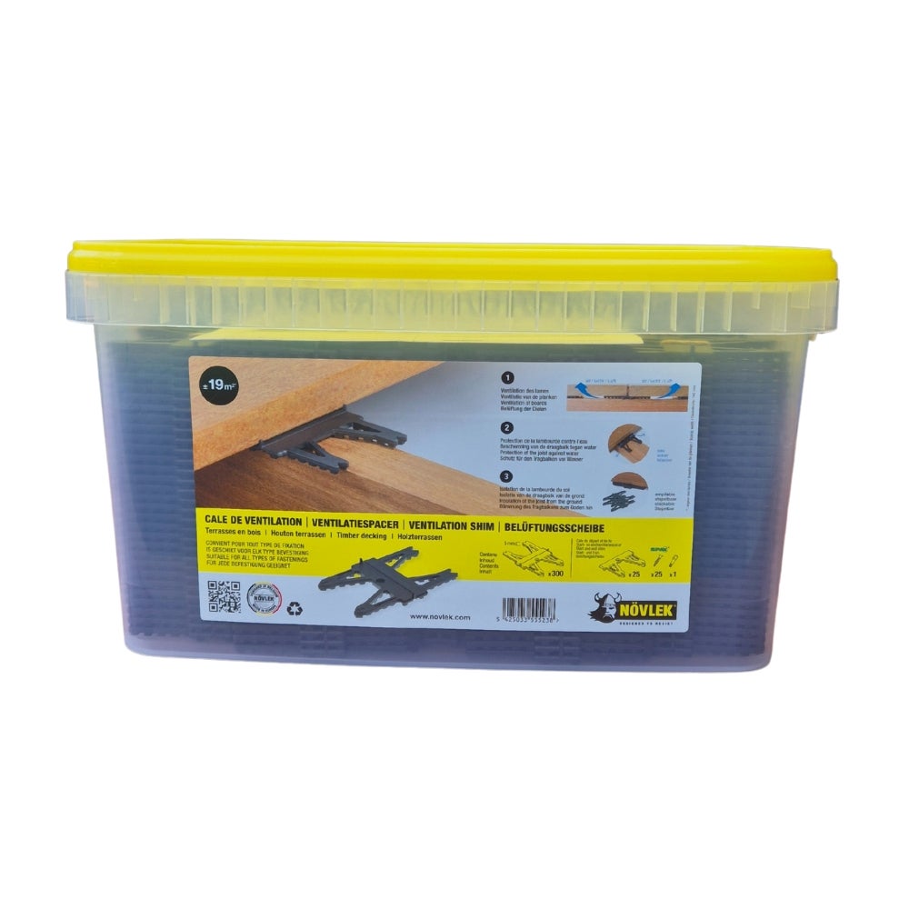 NÖVLEK - Boîte de 300 Cales de ventilation pour terrasse bois - 5 x 65 ...