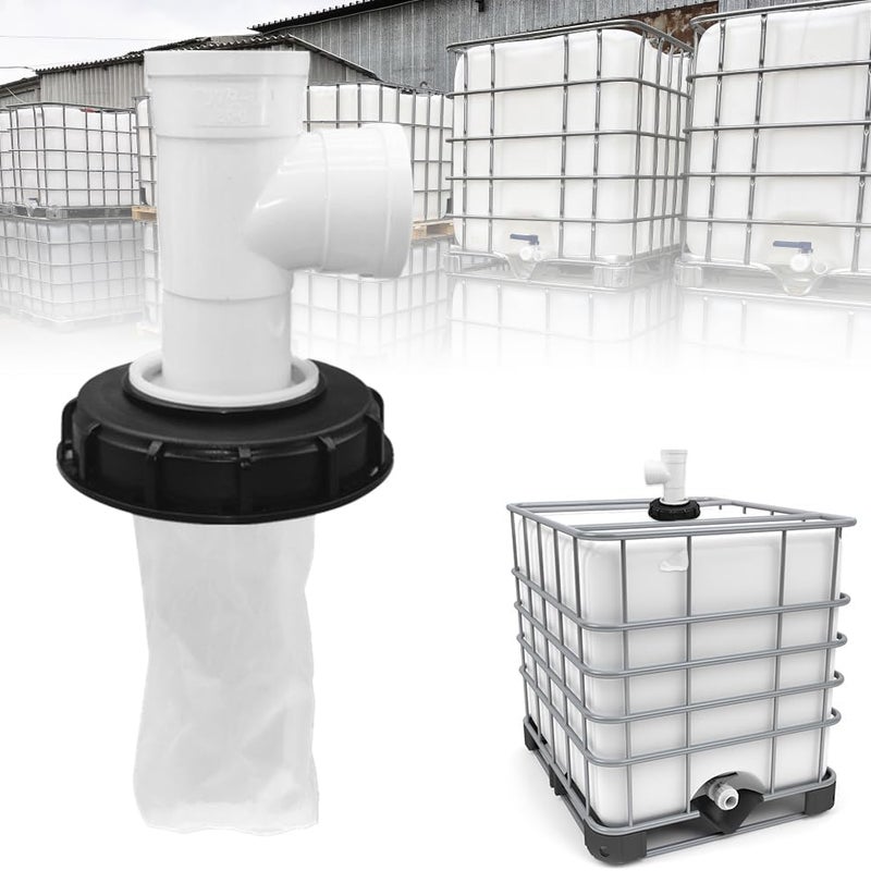 Pokrywa filtra do zbiornika IBC, do zbiorników na deszczówkę 165 mm, łącznik pionowy T, 1 szt.