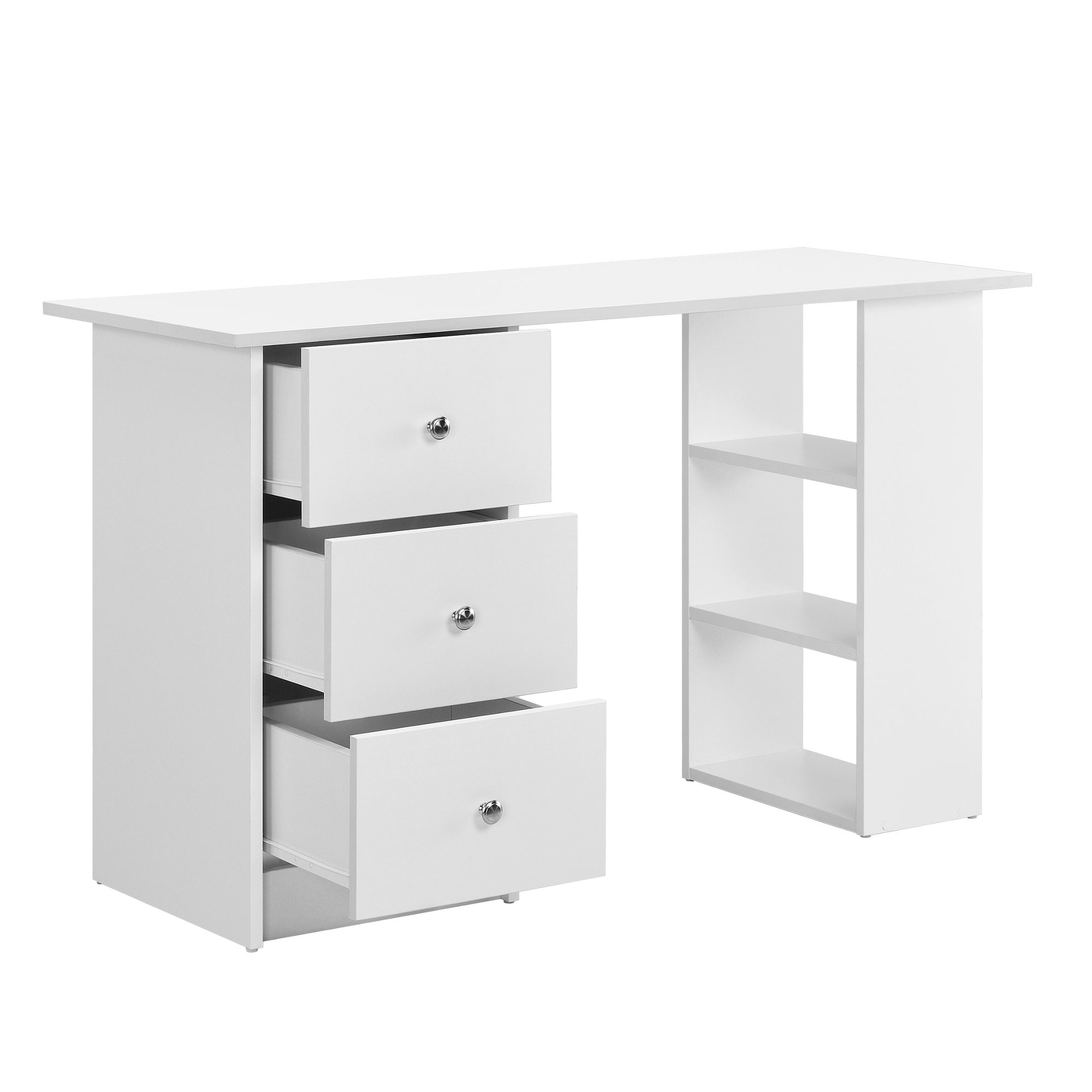 Bureau avec 3 tiroirs Lemberg 120 x 49 x 72 cm blanc [en.casa] - 3