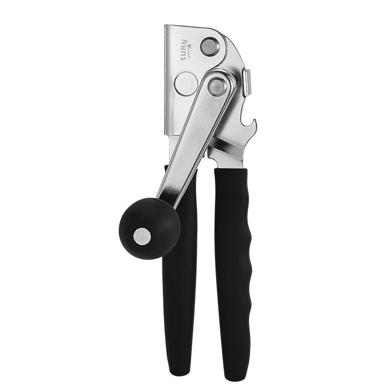 Apriscatole Manuale In Acciaio Inox Nero - Multifunzione Con Apribottiglie, Lame In Acciaio Ad Alto Tenore Di Carbonio - 5