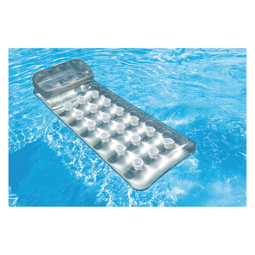 Colchão flutuante Intex 58894EU para piscina e praia, em vinil cinza monocromático. - 5