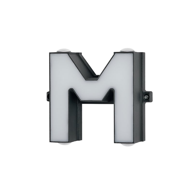 Litera M, litera ścienna 220V Aluminiowy znak Litera 13 * 5,5 cm
