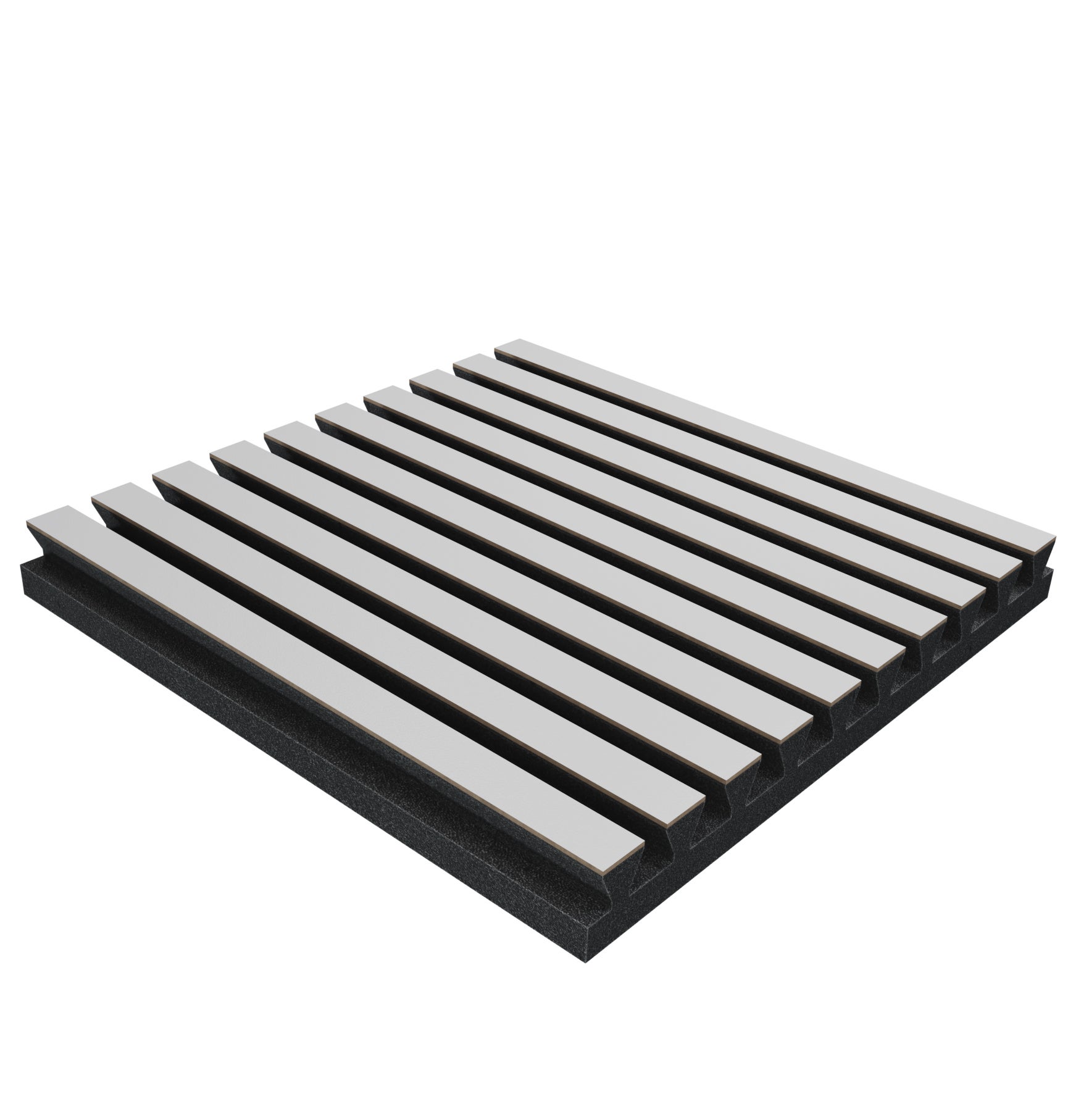 Lot de 4 Panneaux acoustiques insonorisants POLE 50x50x5 cm - 1 m² surf.totale - MDF perforé laminé et mousse acoustique - Blanc - 3