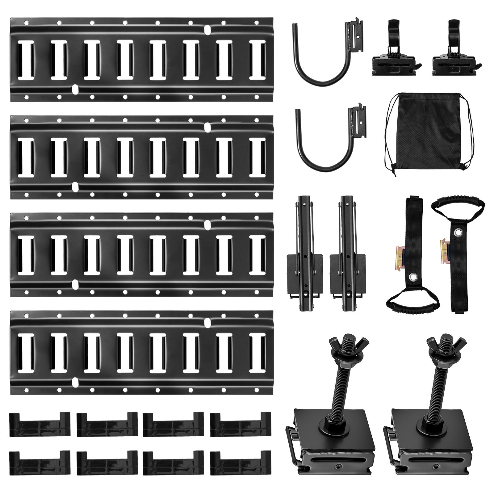 Szyny E Track VEVOR 1.3 ft VEVOR zestaw 4 szt 1500 lbs haki U uchwyty narzedziowe system organizacji garaz