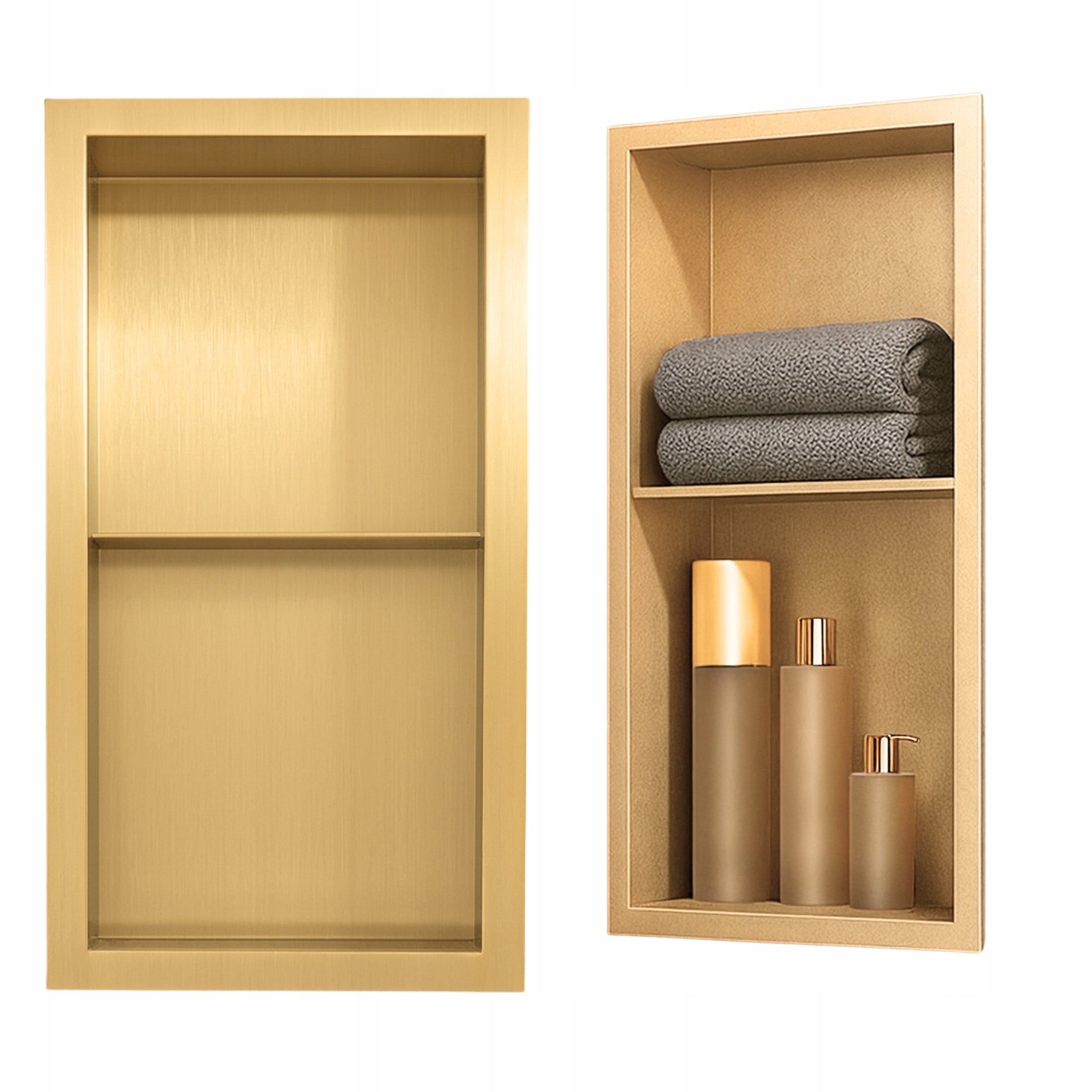 Półka łazienkowa wnękowa Estiva PARCEL Gold 60x30x10 cm złota