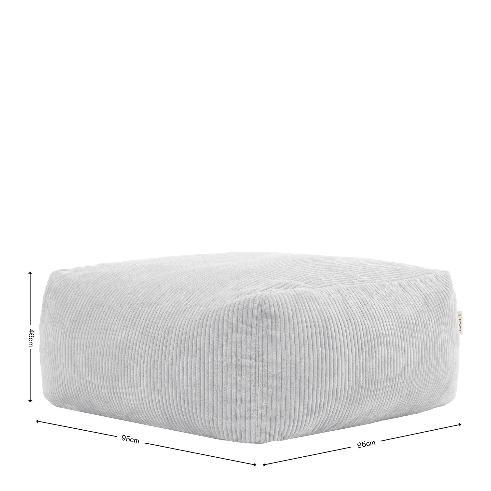 Pouf Icon repose-pieds modulaire en velours côtelé beige Oeko-Tex® - 8