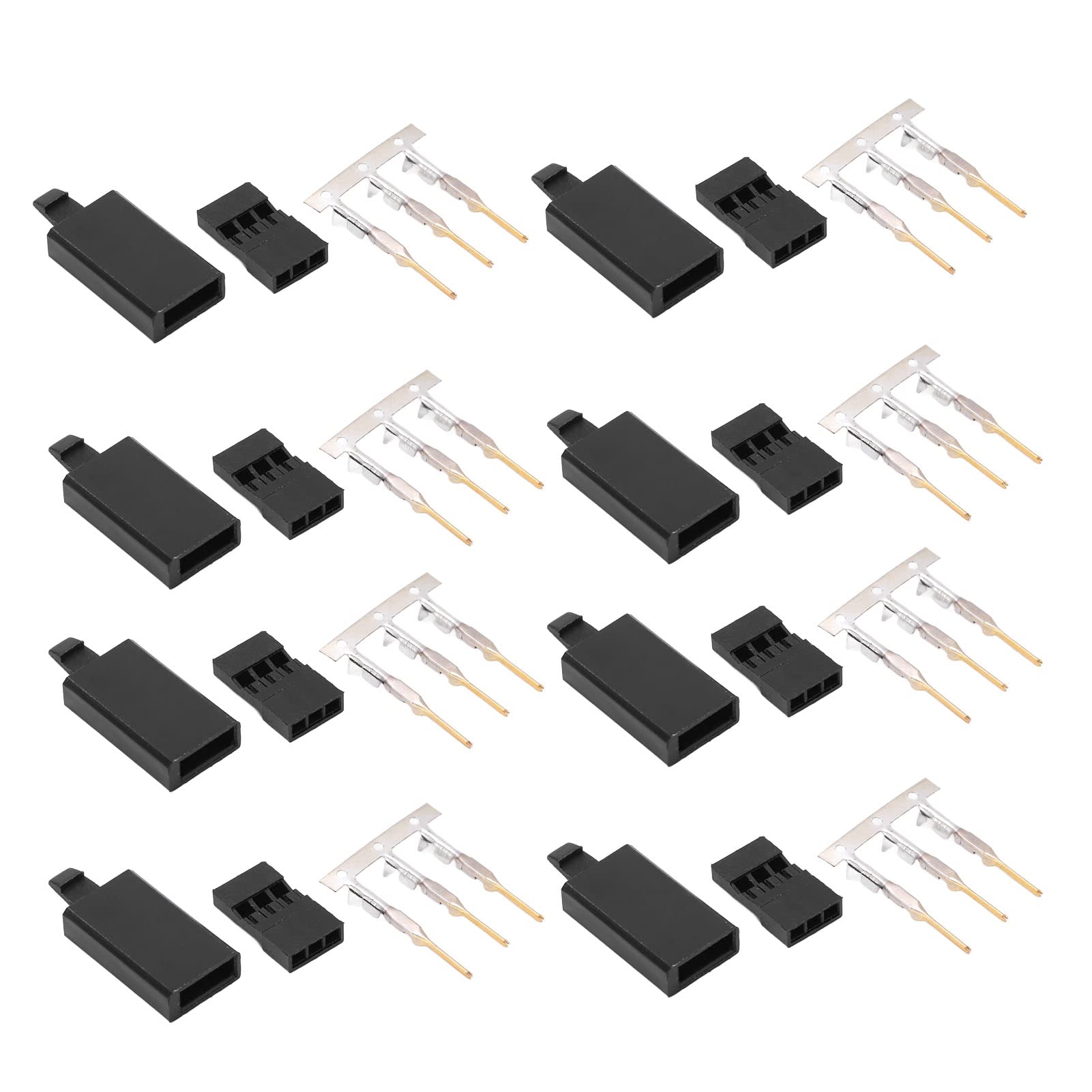 Juego de 100 conectores servo RC con carcasa de 3 pines y cabezal de ...