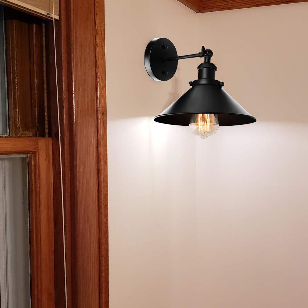 2 piezas de lámpara de montaje en pared industrial retro con base E27 (sin bombilla) para el hogar, accesorio vintage, aplique de pared multiusos - 5
