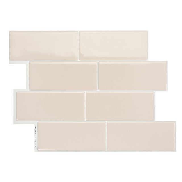 Azulejo de Parede Adesivo x4, 29.36x21.29cm - Revestimento decorativo Smart Tiles Metro Tripoli Panéis Efeito de pedra