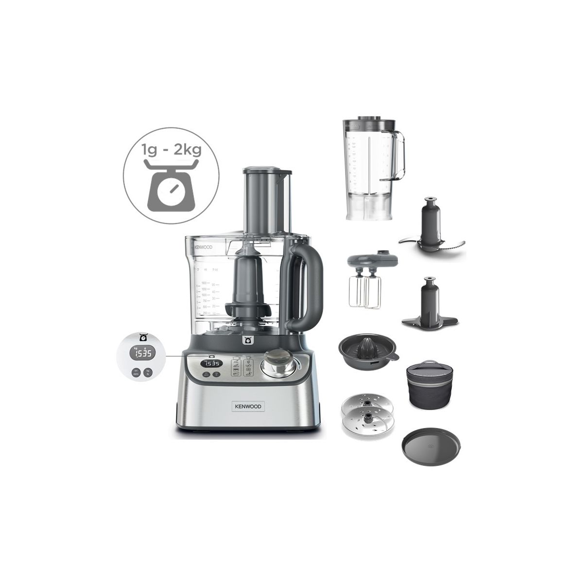 Kenwood multipro express+ robot de cocina 1000 w 3 l acero inoxidable balanza integrada
