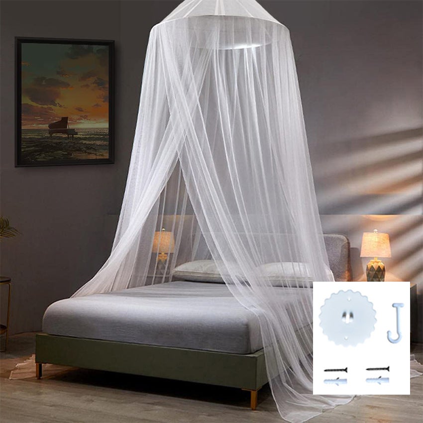 Moskitiera do łóżka | Moskitiera na łóżko | Moskitiera na łóżko | Moskitiera na łóżko z haczykami samoprzylepnymi, 60 x 250 x 1200 cm, biała