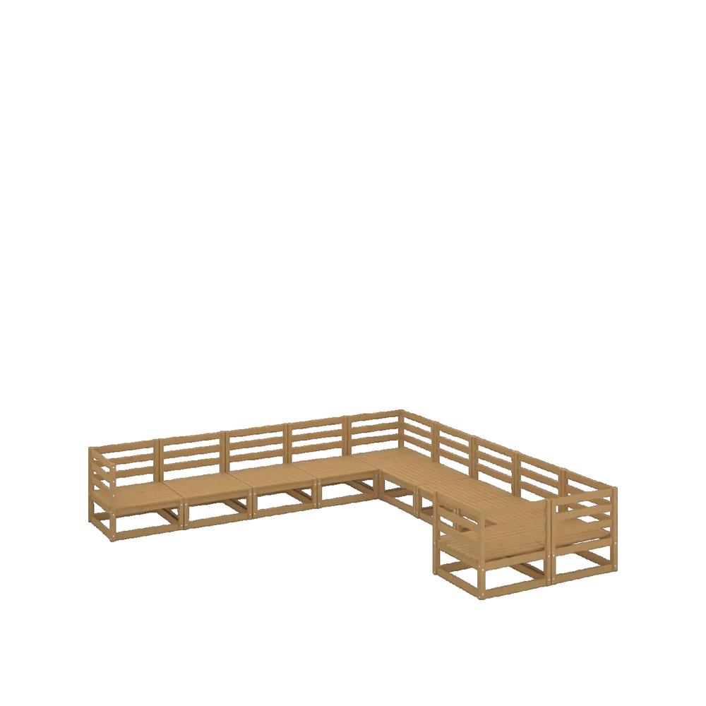 Salon bas de jardin en Bois Marron 8 personnes - 2