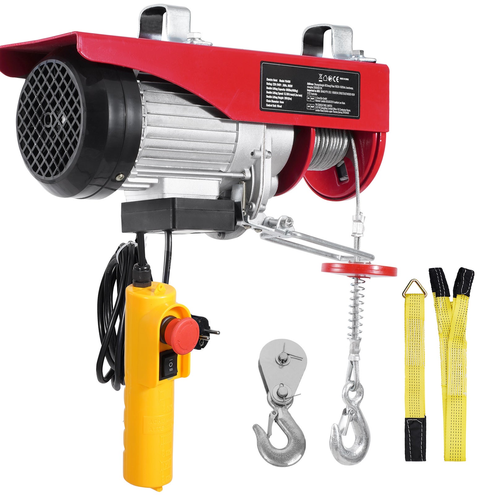 Palan électrique,SucceBuy capacité de levage 880 lb,treuil 230V avec — free download