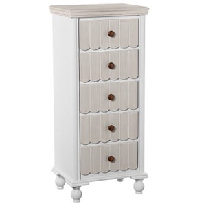 Cassettiera In Tessuto DWVO Con 4 Cassetti: Pratica E Leggera Per Camera Da Letto O Soggiorno. Piano In Legno, Telaio In Acciaio E Piedini Regolabili. Colore Legno Chiaro.
