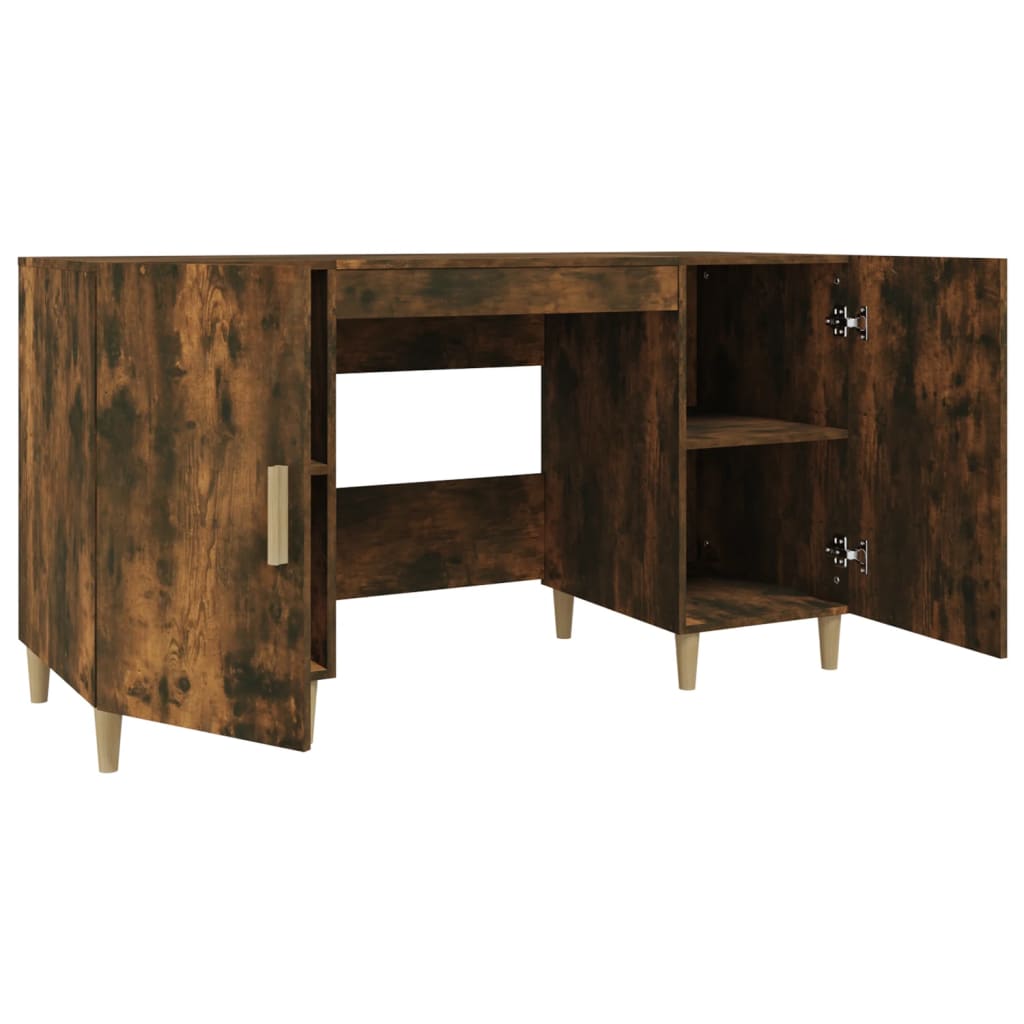 Bureau，Table de travail，Table d'étude Chêne fumé 140x50x75 cm Bois d'ingénierie CWV36352 - 7