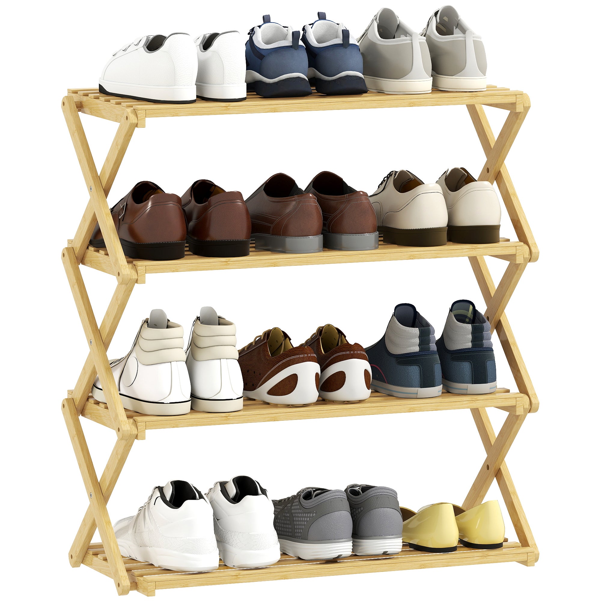 Range-Chaussures Bambou Paris Prix – 9 Paires – 74cm – Naturel