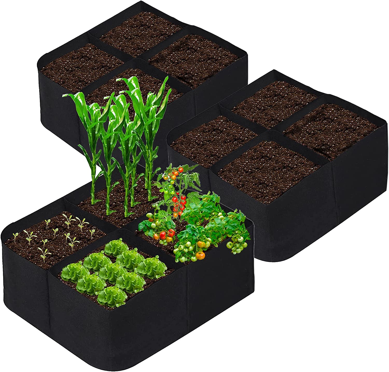 Jardinière Surélevée En Tissu Lulalula | Sac De Culture Rectangulaire 40x30x20 Cm (S) | Feutre Respirant, Poignées | Pour Pommes De Terre, Tomates, Balcon