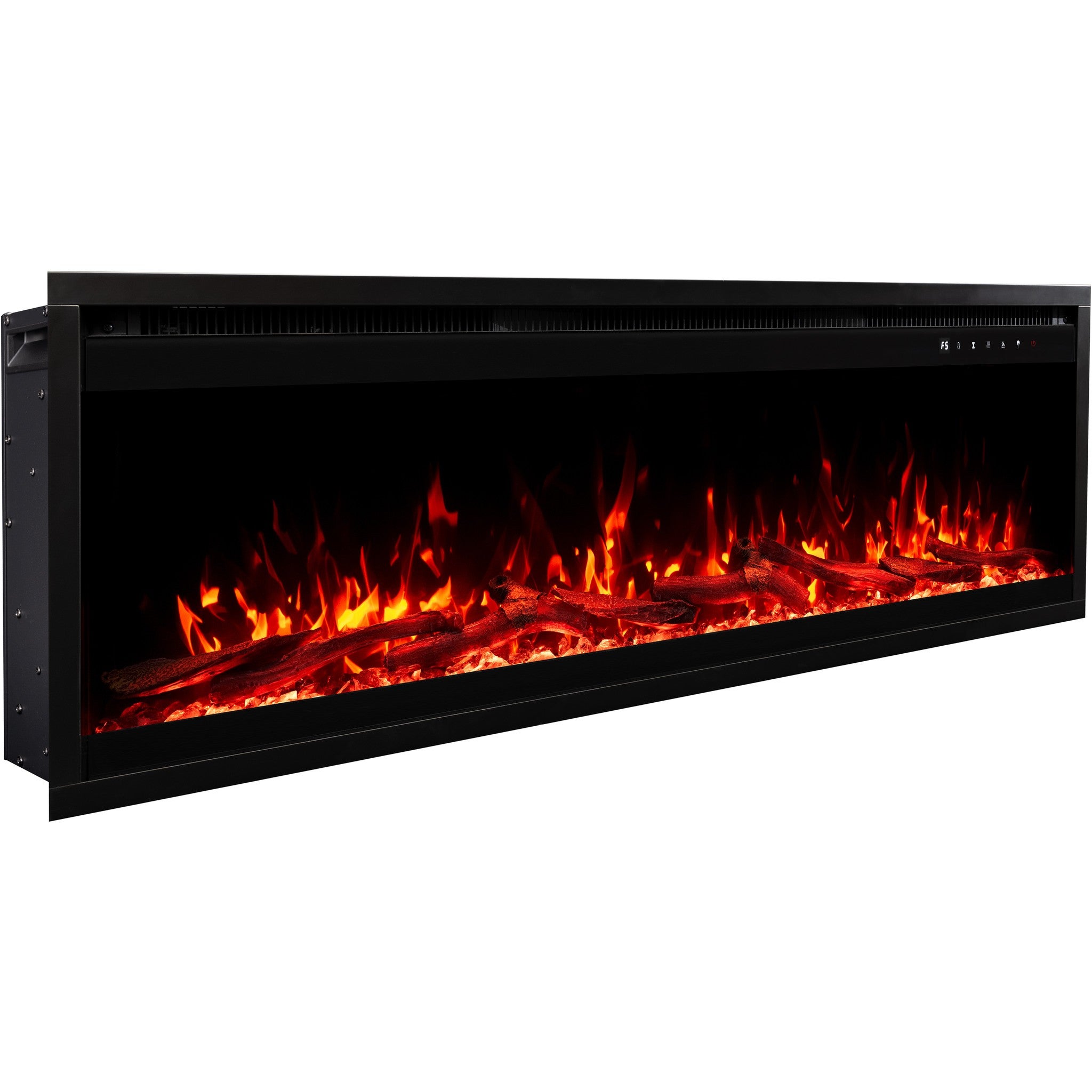 Cheminée électrique AFLAMO Royal PRO 160 - feu premium - murale ou encastrable - 160x38x16 cm - cheminée LED décorative avec chauffage 750/1500 W - 8