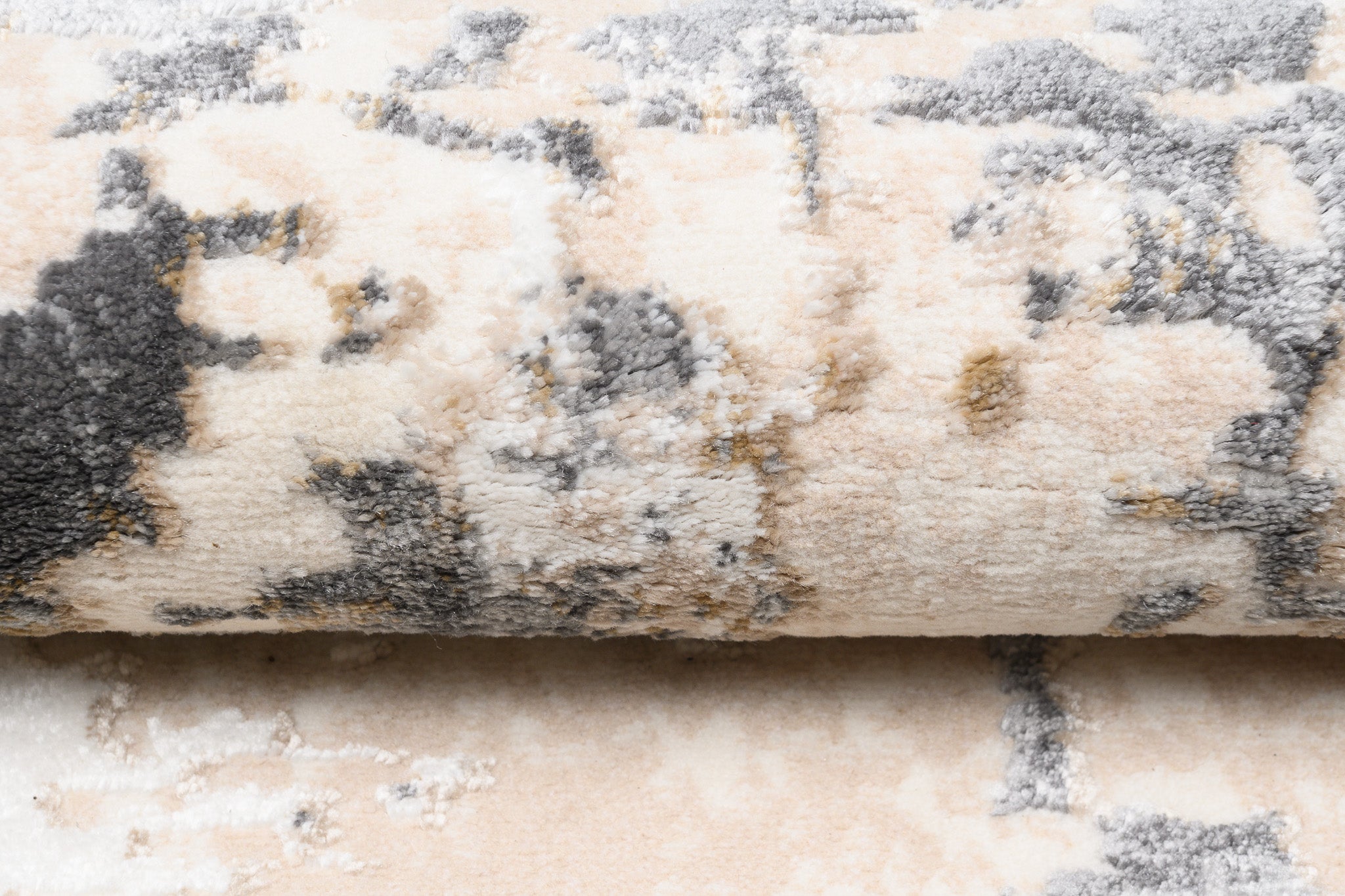 TAPISO Hera Tapis Salon Chambre Brillant Crème Beige Gris Foncé Abstrait Moucheté Effet 3D OEKO-TEX Résistant 80 x 150 cm - 4
