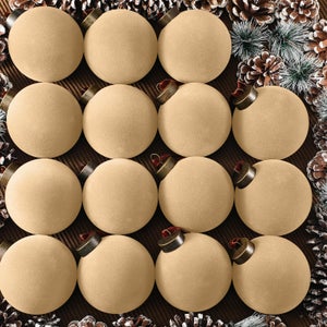 Artmag 15 Palline Di Natale In Velluto Floccato, Infrangibili, 8 Cm, Beige Verde Marrone