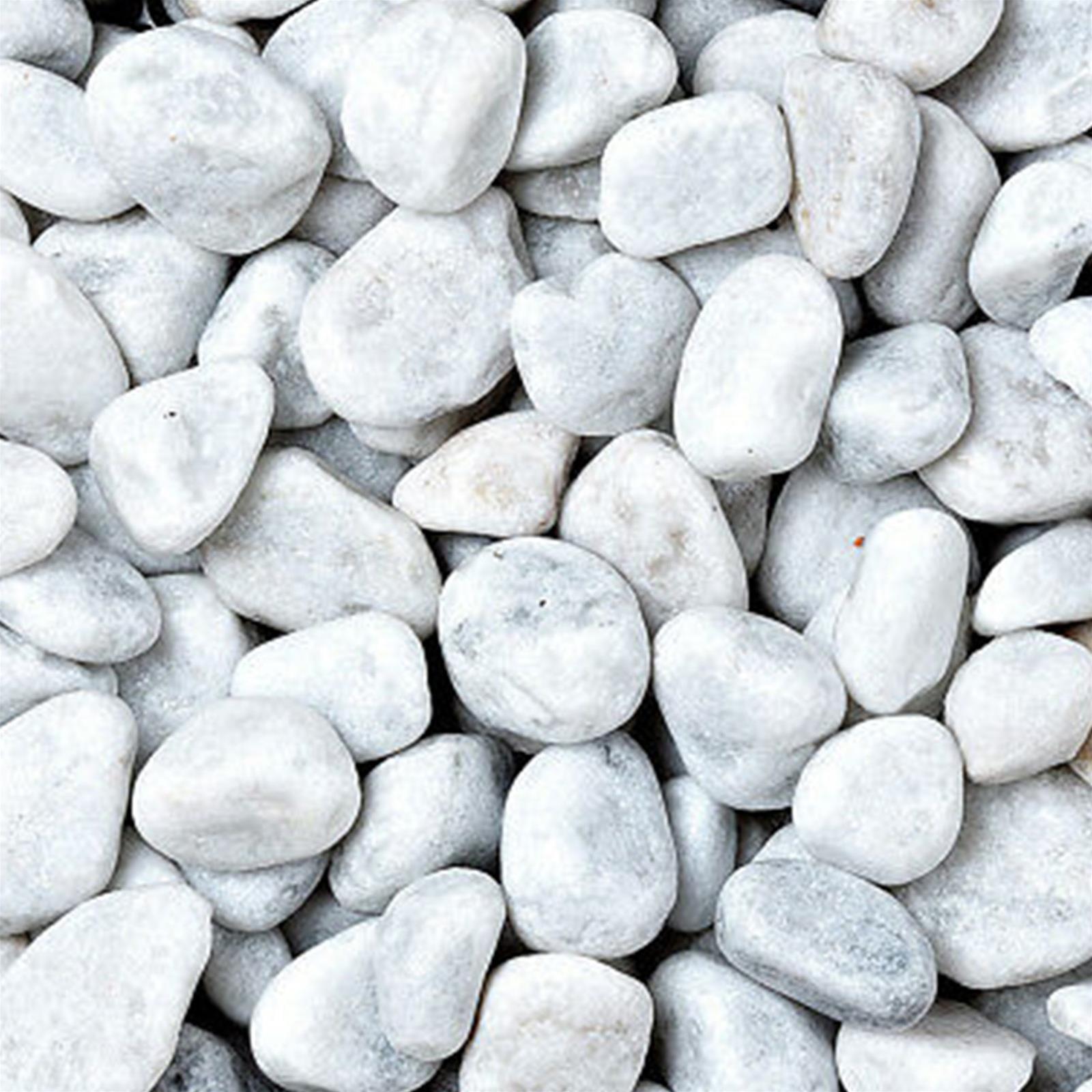 Decorspace 25 kg guijarros de jardín blancos guijarros decorativos blancos de carrara en bolsas (25/40 mm) - 3
