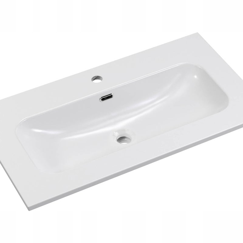 Umywalka meblowa FLY 80 cm biała połysk ceramika 1 otwór