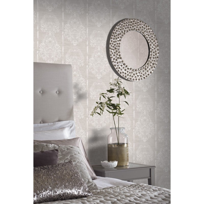 Papel pintado pared damasco de estilo tribal - silk road beige arthouse - rollo de 10 m x 0,53 m