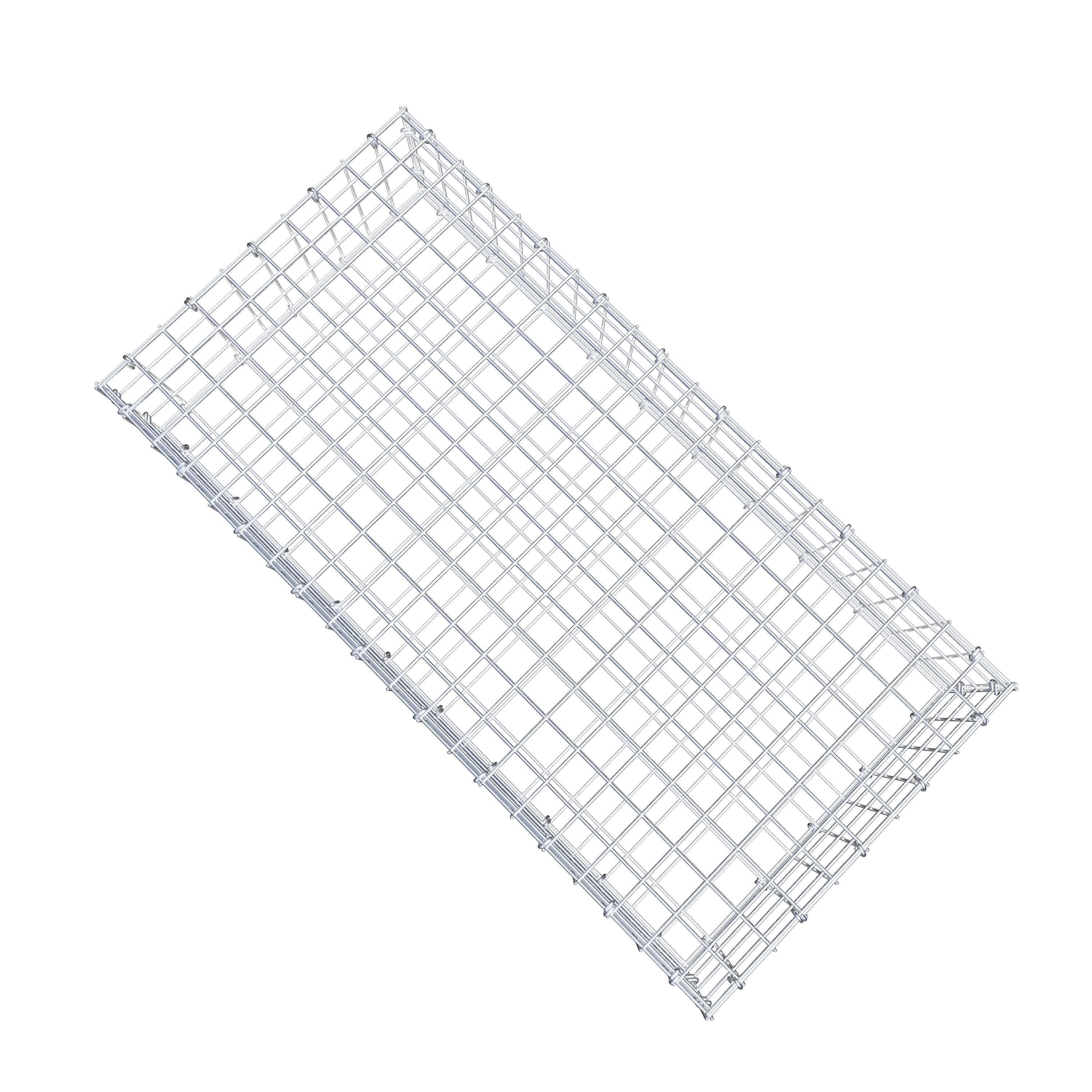Gavión de acero galvanizado 100x20x50cm (LxAxP), malla 5 x 5cm, Anillo en C, jaula metálica para muro o jardín - 4