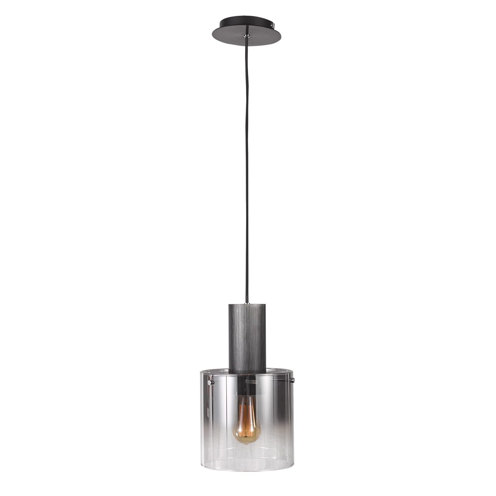 Lampa wisząca Javier czarna-dymiona 1xE27x60W szkło wym:120x20x20cm IP20 Italux