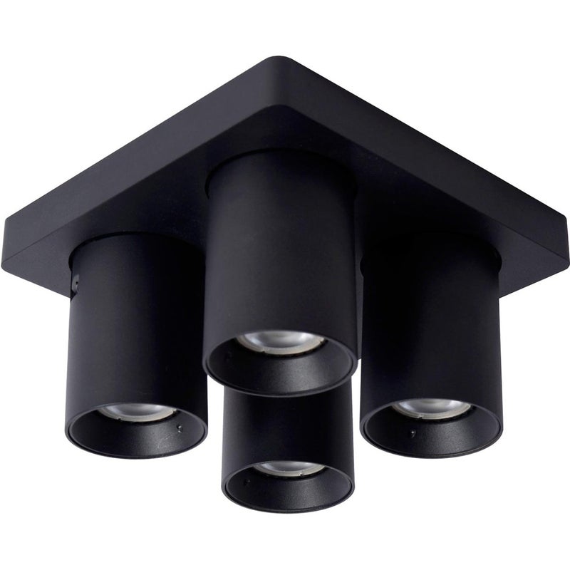 Lampa sufitowa NIGEL czarna 4xGU10x5W aluminium wym:12x20x20cm IP20 Lucide