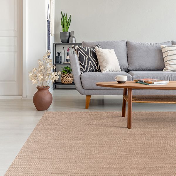 Alfombra vinílica living, alfombra de exterior e interior premium. alfombra terraza, salón, cocina... lisa sisal 60x200cm