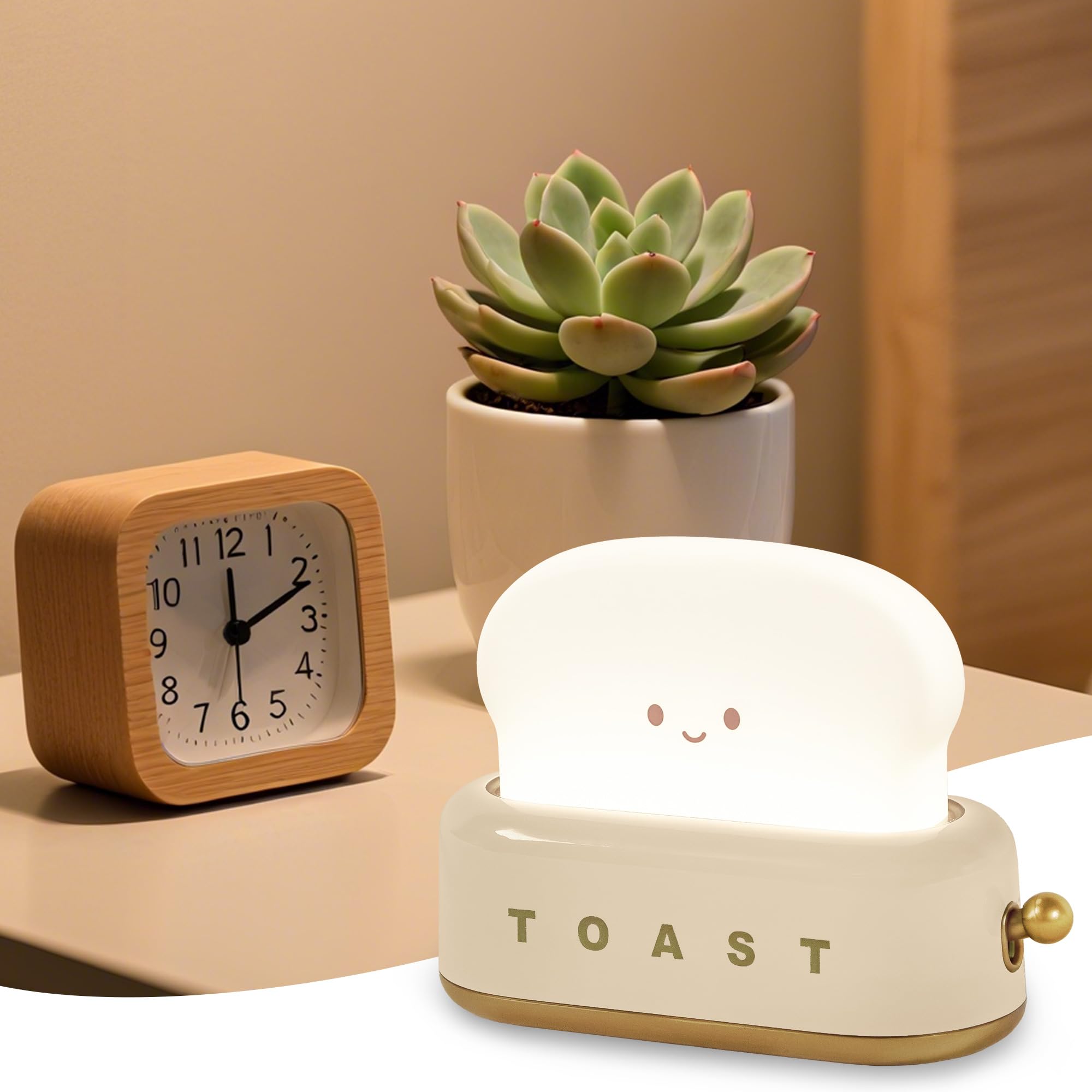 Lampka nocna LED Toast Lampka nocna dla niemowląt lampka nocna dla dzieci regulowana lampka nocna przy łóżku z timerem ładowalna lampka dzieci żółta