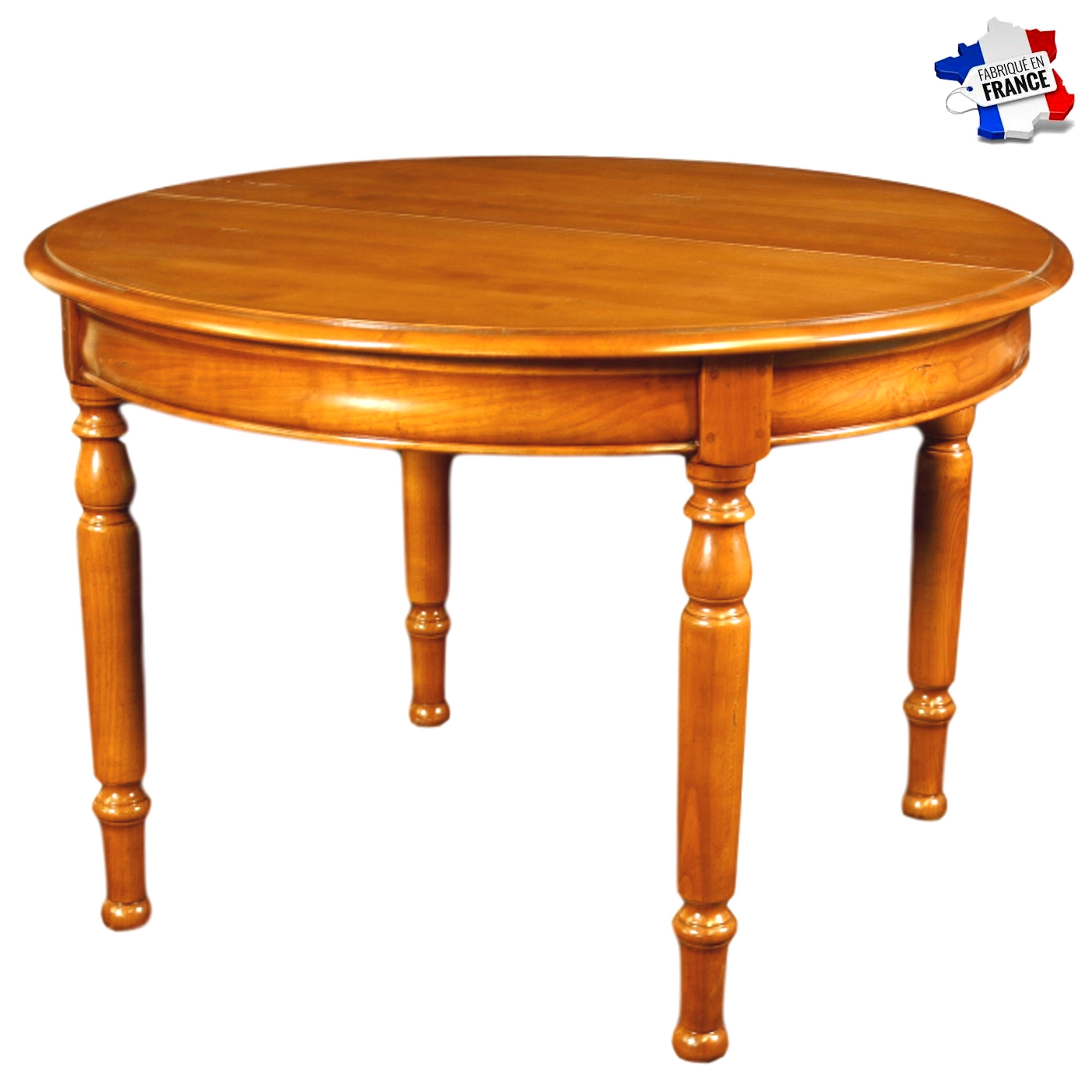 Table ronde 113 cm, 2 rallonges, merisier massif - GONTIER | Leroy Merlin