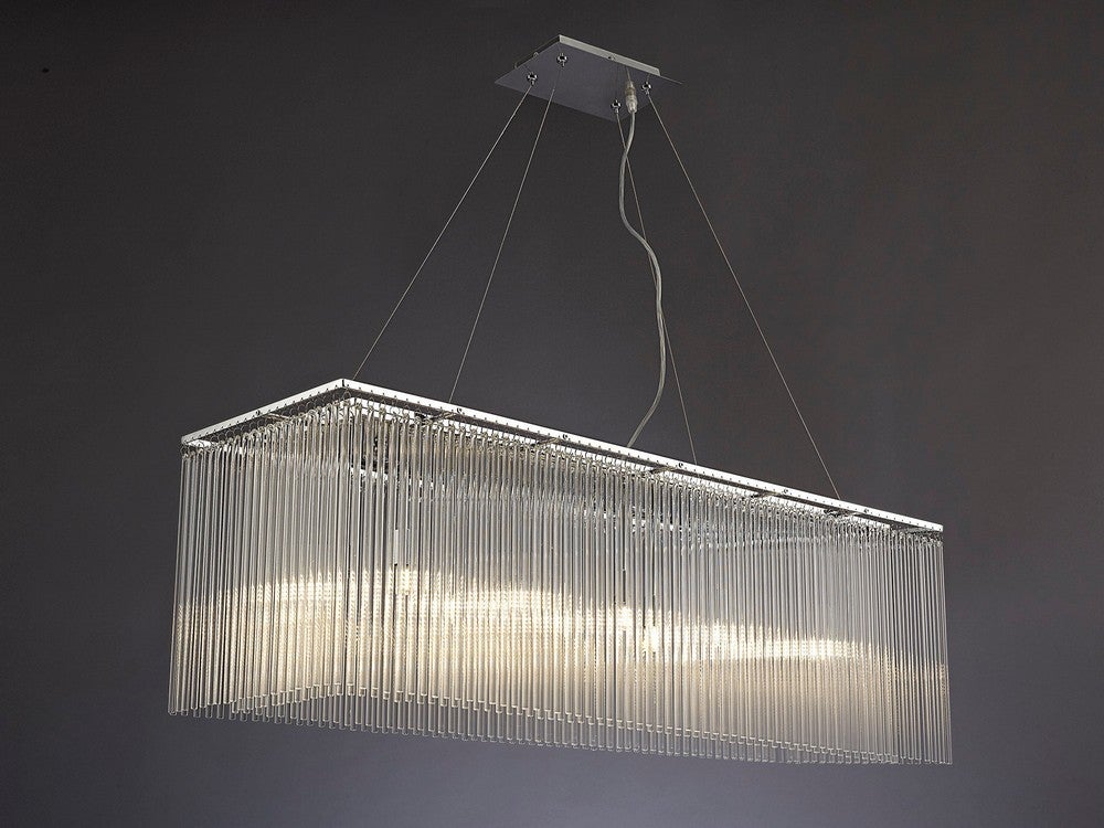 Suspension Zanthe Rectangular 10 Ampoules chrome poli/verre transparent - 2