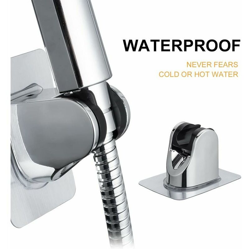 Support Douche Sans Percage Colle 3M- Support Pommeau de Douche Universel, Réglable (45°), Support Douchette Mural Charge Jusqu'à 18 kg - 5
