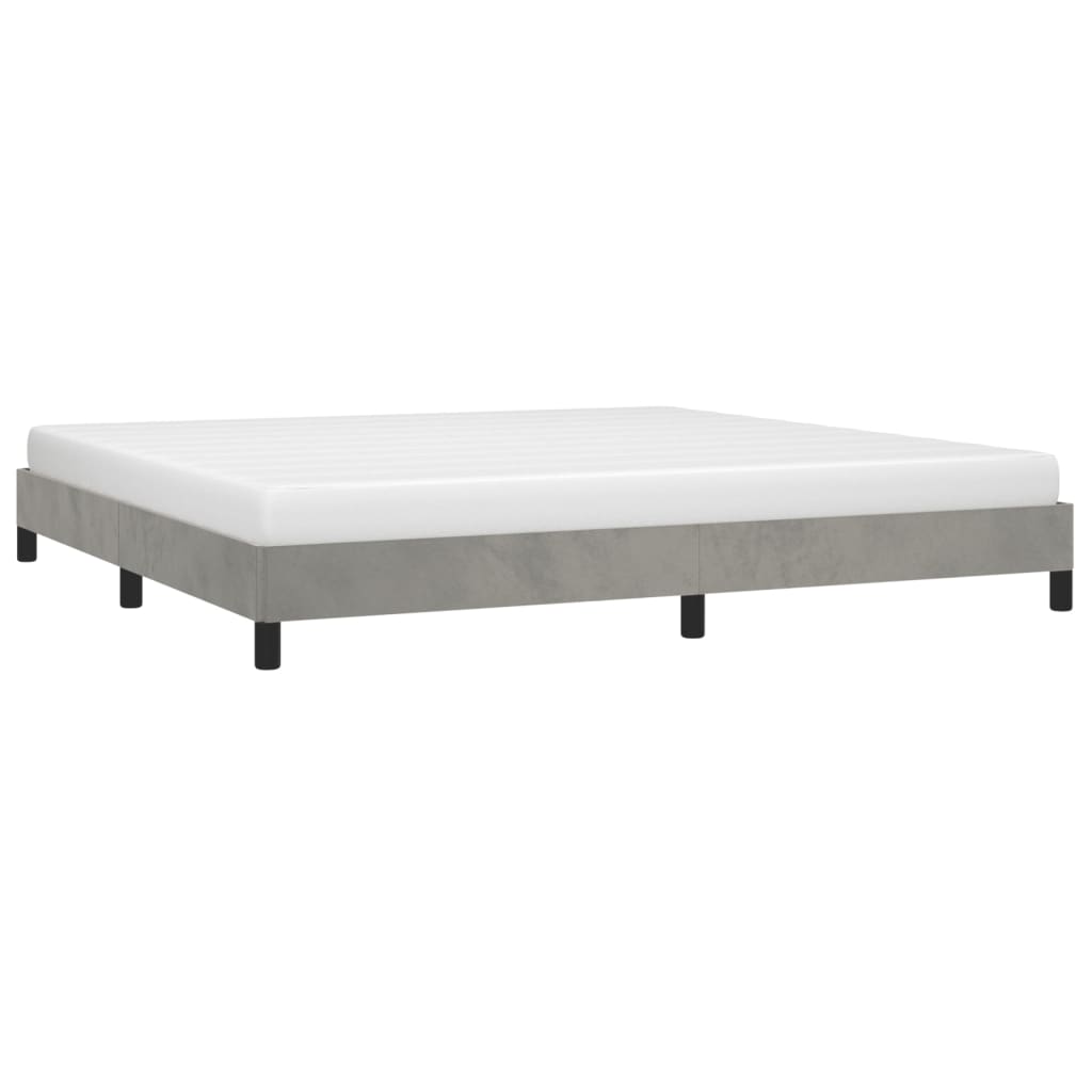 Cadre de lit sans matelas gris clair 200x200 cm velours - 3