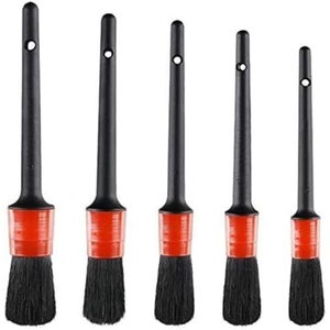 Kit di 4 pennelli per dettagli auto, setole di cinghiale ultra morbide